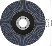 Disc lamelar Bosch X451 125 mm G80 pentru șlefuirea metalului.