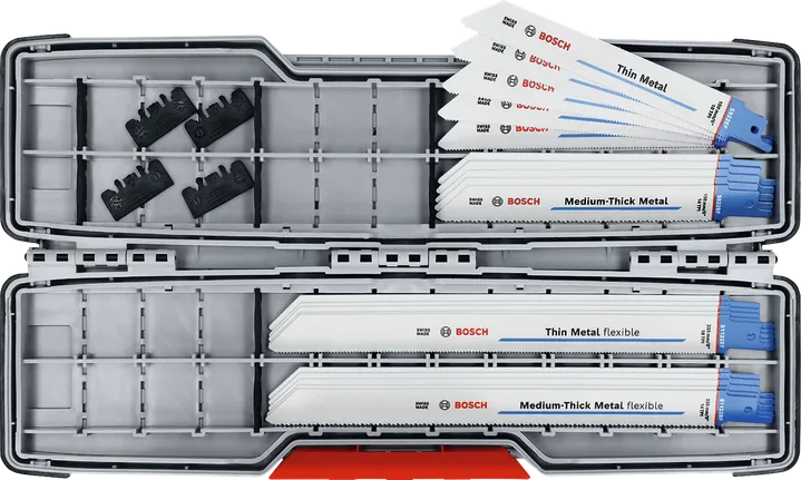 Lamă de ferăstrău circular Bosch ToughBox cu 20 de bucăți pentru tăierea metalului.