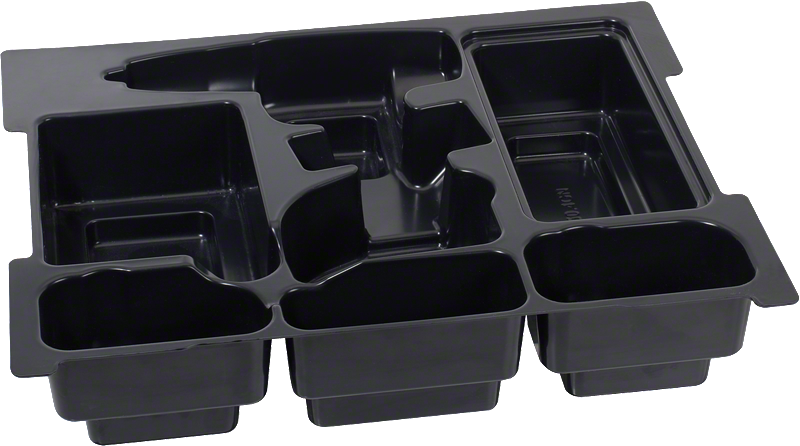 Tavă de depozitare încrustată Bosch pentru organizarea uneltelor.