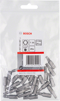 Пакет битова за одвијач Bosch T25 1/4″.