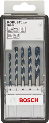 Bosch сет од 5 бургија за бетон CYL-5 4–8 mm.