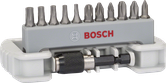 Bosch сет од 11 битова за одвијач са држачем за битове.