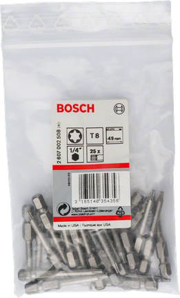 Пакет битова за одвијач Bosch T8 1/4″.
