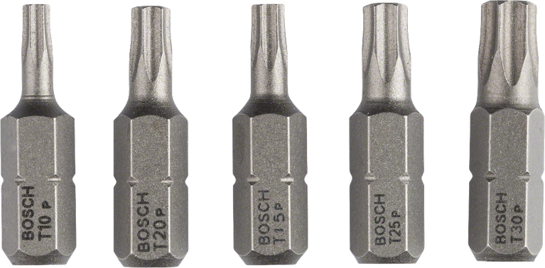 Bosch сет од 5 екстра тврдих битова за одвијач Т10-Т30.