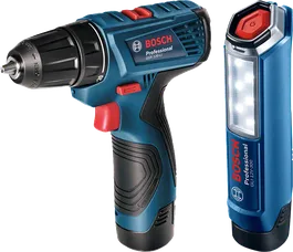 Бежична бушилица и радна лампа.