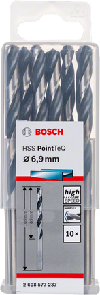 Bosch HSS PointTeQ сет спиралних бургија 6,9 мм.