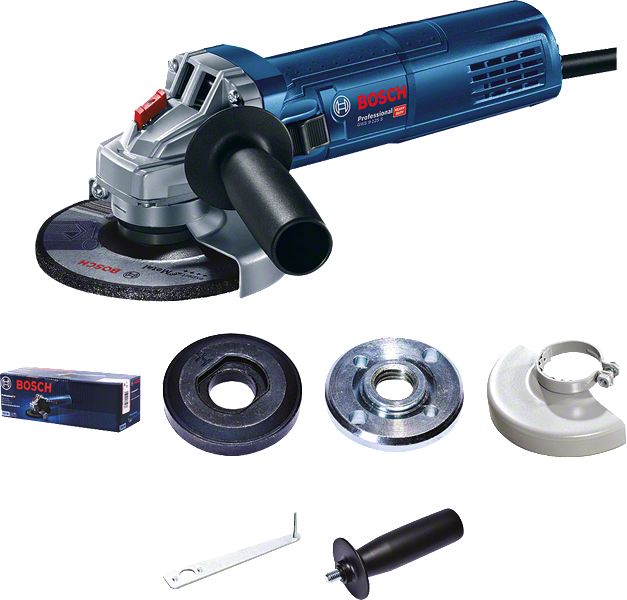 Bosch ГВС9-125С угаона брусилица са додатном опремом.
