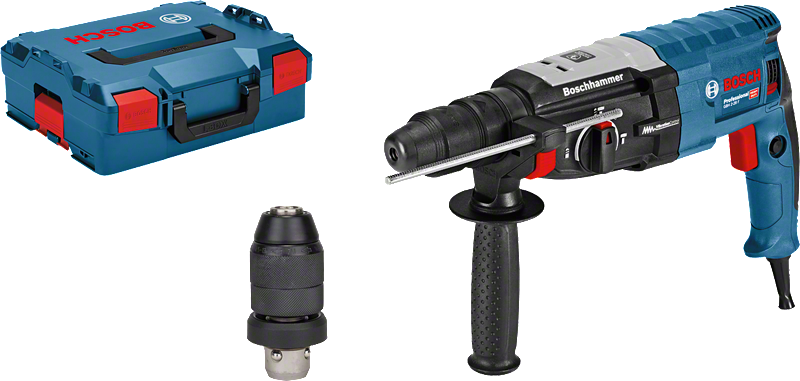 Bosch ГБХ 2-28 Ф бушилица са кутијом и додатном главном главом.