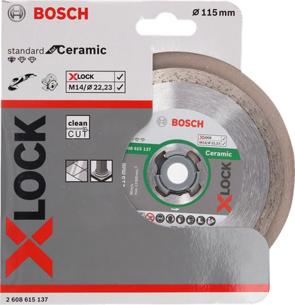 Bosch X-LOCK керамички резни диск за чисто сечење плочица.