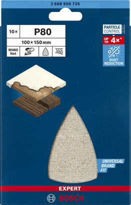 Bosch EXPERT M480 брусна мрежа P80 100×150 mm 10 комада.