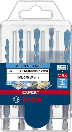 Bosch EXPERT HEX-9 сет бургија за вишеструку конструкцију 4/5/6/8 мм.