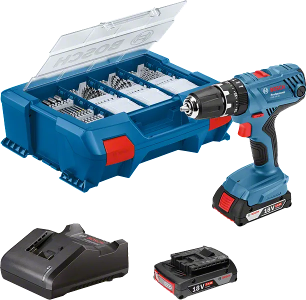 Bosch GSB 18V-21 акумулаторска бушилица са сетом бургија.