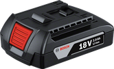 Bosch литијум-јонска батерија од 18 В и 2,0 Ах.