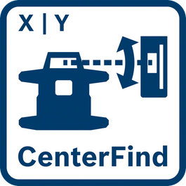 Laser funkcije CenterFind pronalazi centar prijemnika i izračunava trenutni nagib 