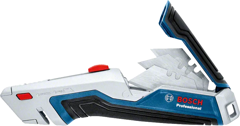 Bosch нож са складиштем за резервне сечива.