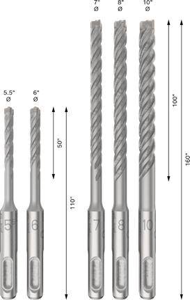 Bosch PRO SDS plus-5X сет бургија за ударце, 5 величина.