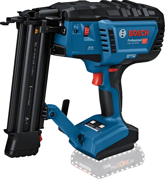 Bosch GNH 18V-50 M акумулаторски закачач за ексере са капацитетом од 18 калибра.
