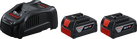 Bosch стартер сет пуњача GAL 1880 CV са две батерије од 18V 5Ah.