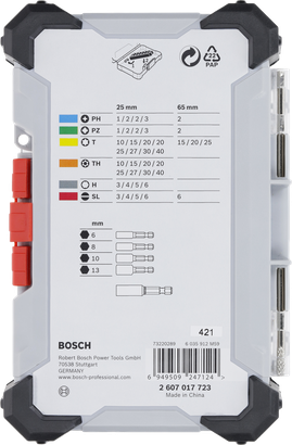 Bosch сет екстра тврдих битова за одвијач, 43 делова.
