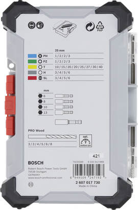 Bosch сет од 35 екстра тврдих одвијача и ПРО бургија за дрво.