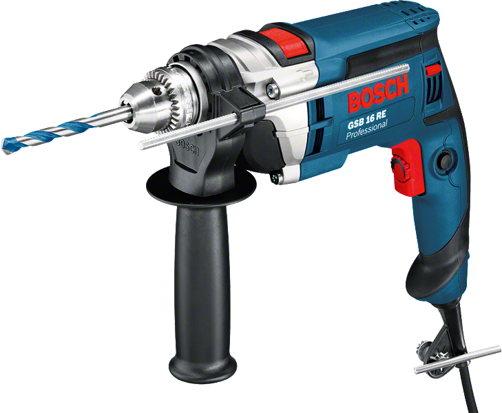 Bosch GSB 16 RE ударна бушилица са каблом и бочном дршком.