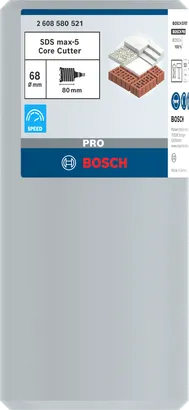 Bosch PRO SDS max-5 језгро за сечење 68×80×108 mm.
