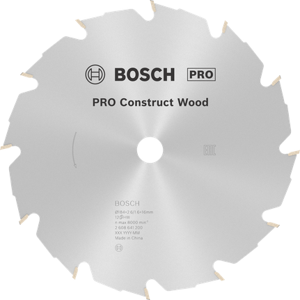 Лист кружне тестере Bosch PRO Construct Wood 184 мм.