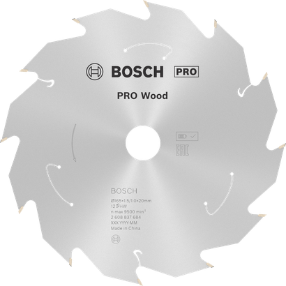 Bosch PRO Wood акумулаторски лист кружне тестере 165 мм T12.