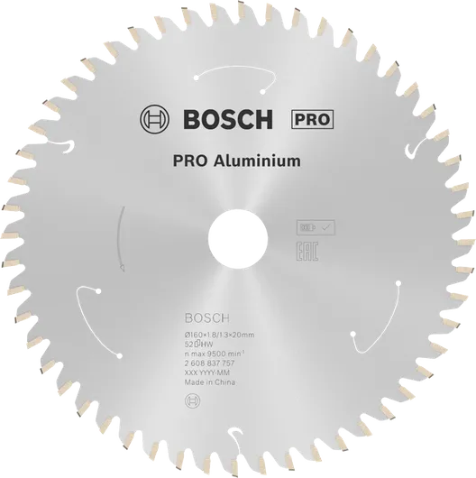 Bosch PRO Алуминијумски кружни лист тестере 160 мм 52 зуба.