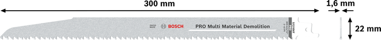 Bosch PRO сечиво за рушење више материјала S1210VF 300 mm.
