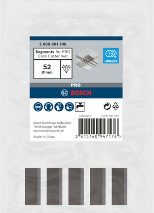Bosch PRO секач за језгра, мокри сегменти 52 mm.
