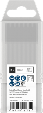 Bosch PRO сечива за убодну тестеру за тврдо дрво, обрнуто T101BRF, 100 мм, 25 ком.