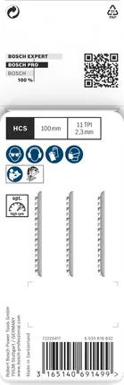 Bosch PRO Plastics PVC сечива убодне тестере 100 mm, 3 ком.