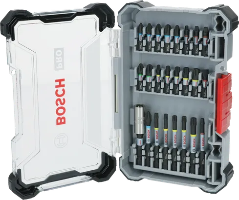 Bosch PRO сет ударних битова за одвијач, 24 дела, у кутији за складиштење.