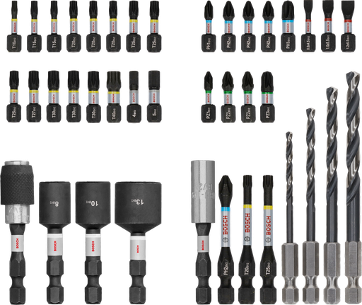 Bosch ПРО ударни сет за метал, 40 делова, за бушење метала.