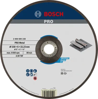 Bosch ПРО брусни диск са металним везивом 230x6x22,23 мм.