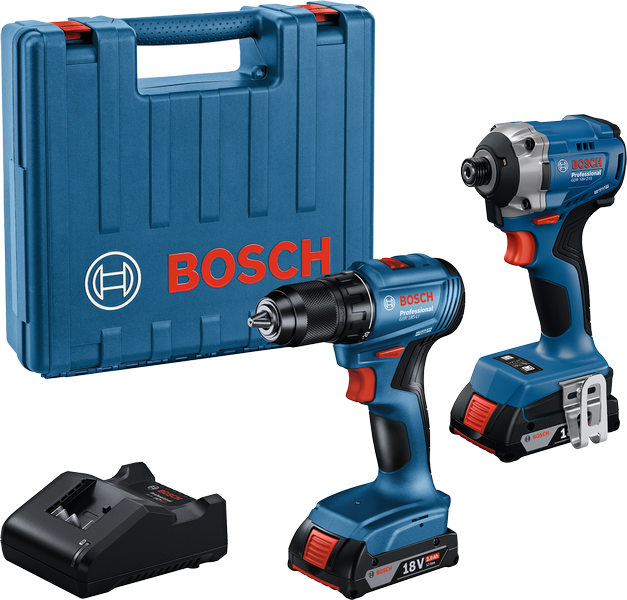 Комбиновани сет Bosch GDR 18V-215 и GSR 185-LI са кутијом.