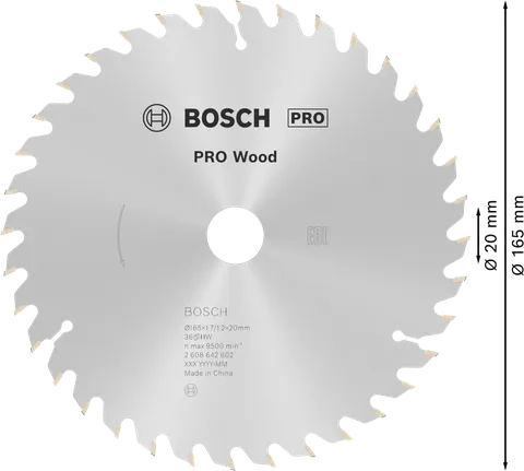 Bosch PRO Wood кружна тестера T36, пречника 165 мм.
