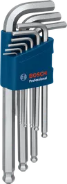 Сет имбус кључева Bosch са девет имбус кључева у држачу.