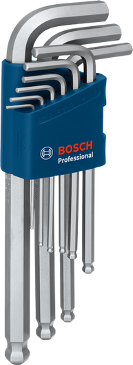Сет имбус кључева Bosch са девет имбус кључева у држачу.