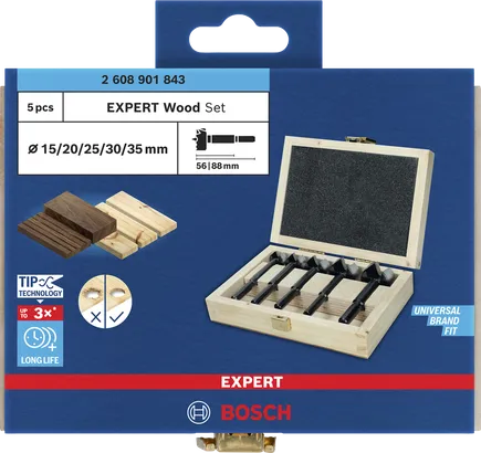 Bosch EXPERT сет бургија за дрво Форстнер, 5 делова.