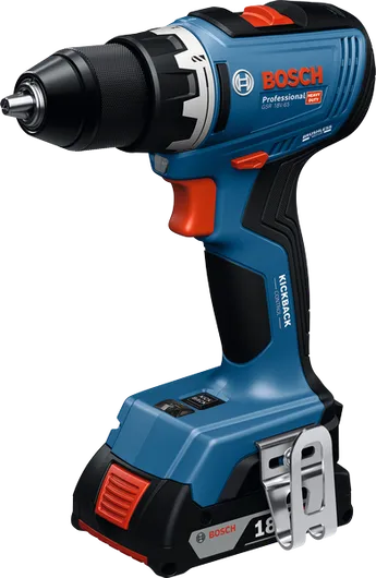 Bosch GSR 18V-65 акумулаторска бушилица са батеријом од 2Ah.