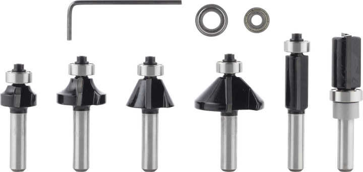 Bosch PRO сет глодала за обраду и ивице са причвршћивањем од 8 mm, 6 делова.