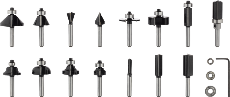 Bosch PRO сет глодала са причвршћивањем од 1/4 инча, 15 делова.