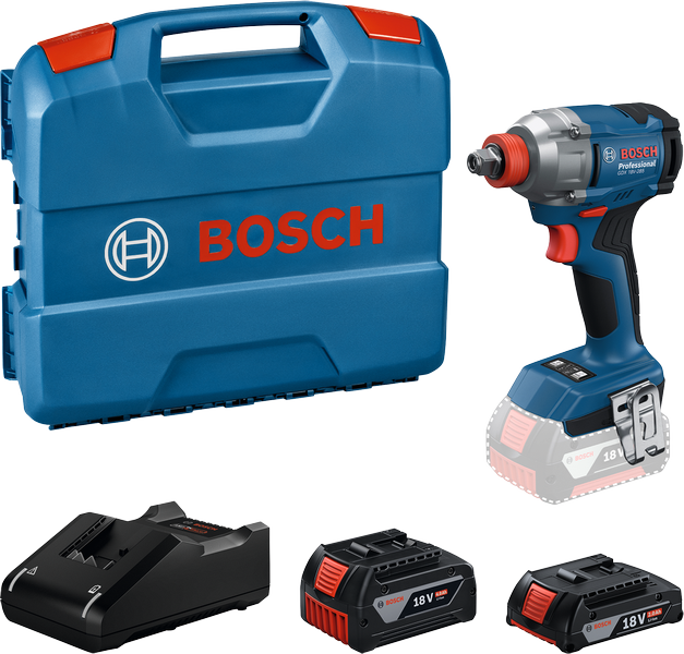 Bosch GDX 18V-285 сет ударних одвијача са кутијом и батеријама.