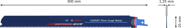 Bosch ЕКСПЕРТ лист тестере за дебели, жилави метал S 1255 CHC 300 мм.