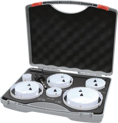 Bosch сет тестера за рупе са навојем за више материјала у кутији.