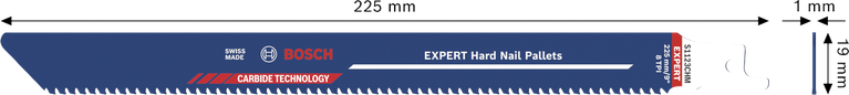 Лист тестере Bosch EXPERT Hard Nail Pallets S1123CHM, карбидни зупци.