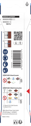 Bosch EXPERT HEX-9 тврде керамичке и мултиконструкционе бургије, 6 mm.