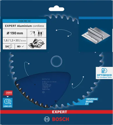 Bosch EXPERT Алуминијумски акумулаторски кружни лист тестере 190×1,8/1,3×30 мм T54.